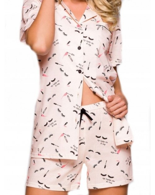 Taro XL dydžio moteriška medvilninė pižama su šortukais Amy-2154