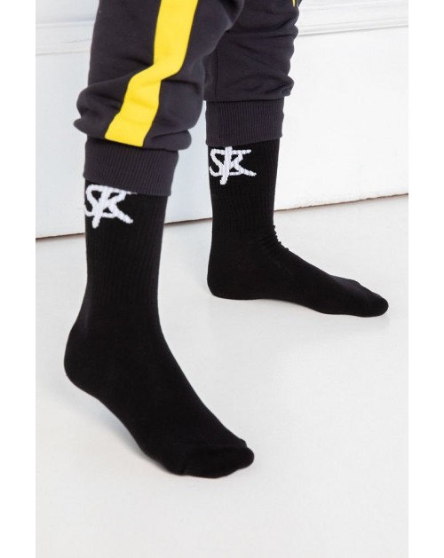 Sofa Killer juodos kojinės su baltu SK logotipu