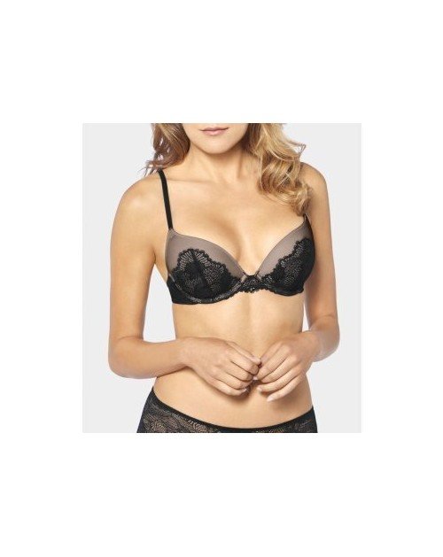 Triumph 70B dydžio juoda push-up liemenėlė Lace Spotlight WHUM