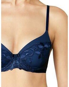 Triumph 70G tamsiai mėlynos spalvos push-up liemenėlė Sexy Angel Spothlight WHU