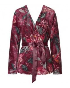 Triumph margas bordo spalvos moteriškas trumpas chalatas Robes Robe Short Print