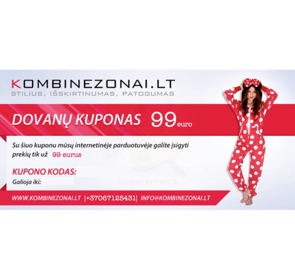 Dovanų kuponas 99 eurai